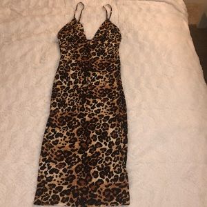 Midi leopard stringy dress